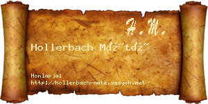 Hollerbach Máté névjegykártya